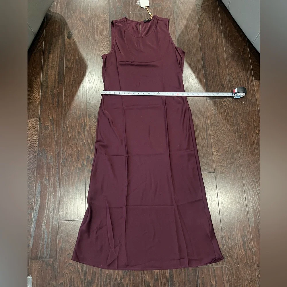 Quince Women Washable Stretch Silk Tank Midi Dress Wine Tasting Size Large NEW - Picture 4 of 10